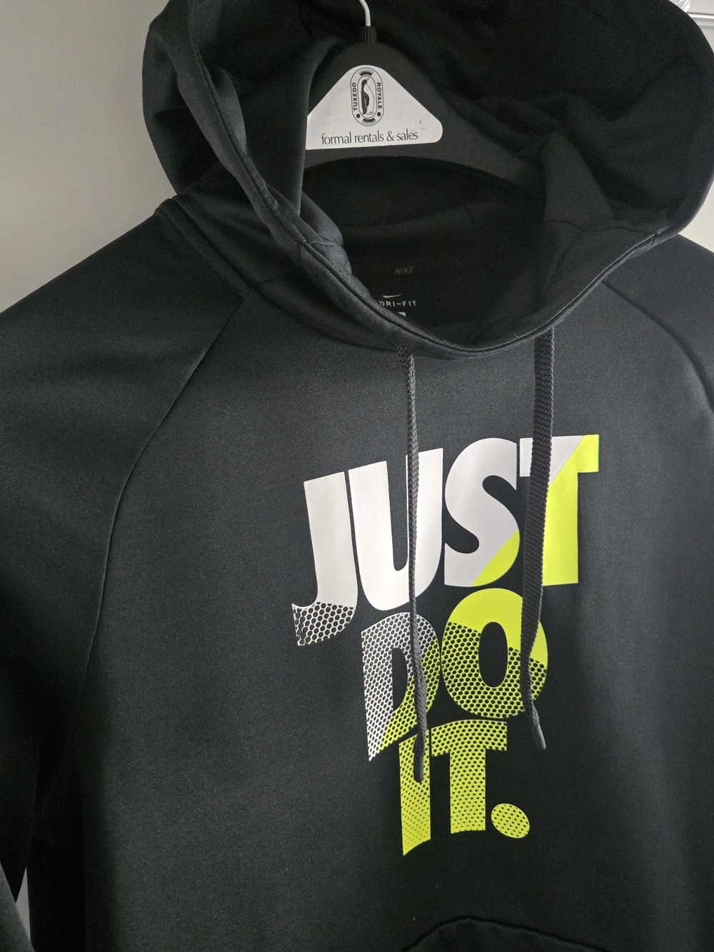 Nike Just Do It Hoodie Mens Large Black Galaxy Graphic Pullover Sweatshirt Retro - Picture 3 of 11